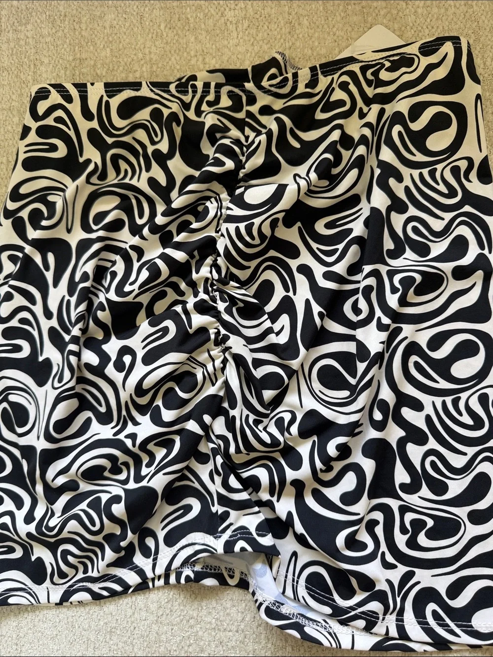 Dippin' Daisy's Black & White Abstract Swim skirt Bottom